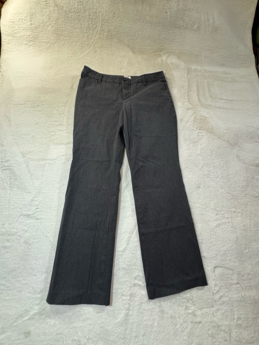 St Johns Bay Straight Leg Pants Womens 14 Gray Dress Slacks 36x31 Career